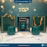 Cốc sứ Gift xanh