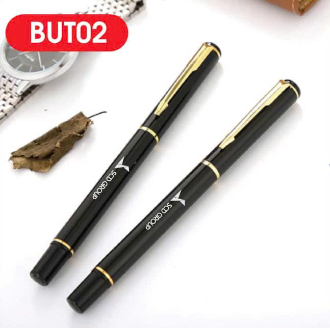 Bút kim loại chỉ vàng dáng thẳng (BUT02)