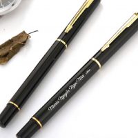 Bút kim loại chỉ vàng dáng thẳng (BUT02) - Ảnh 2