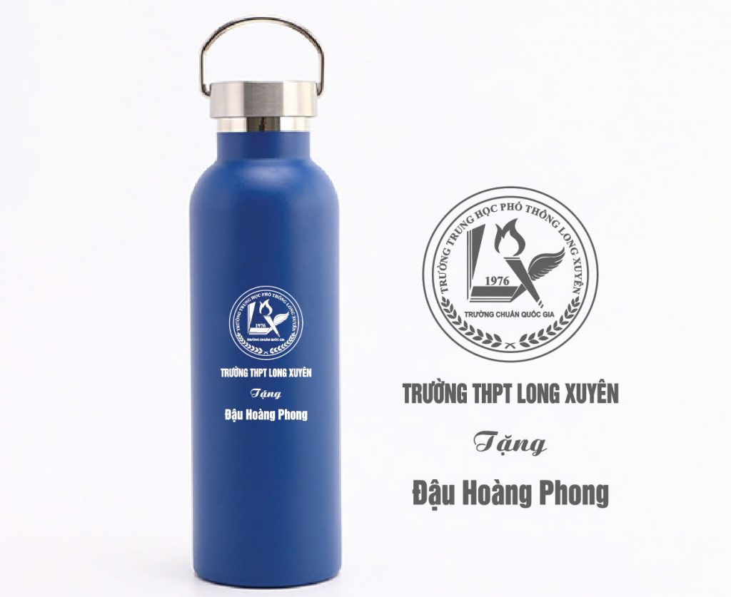 Bình giữ nhiệt sơn tĩnh điện khắc laser logo và tên đơn vị số lượng lớn Đà Nẵng