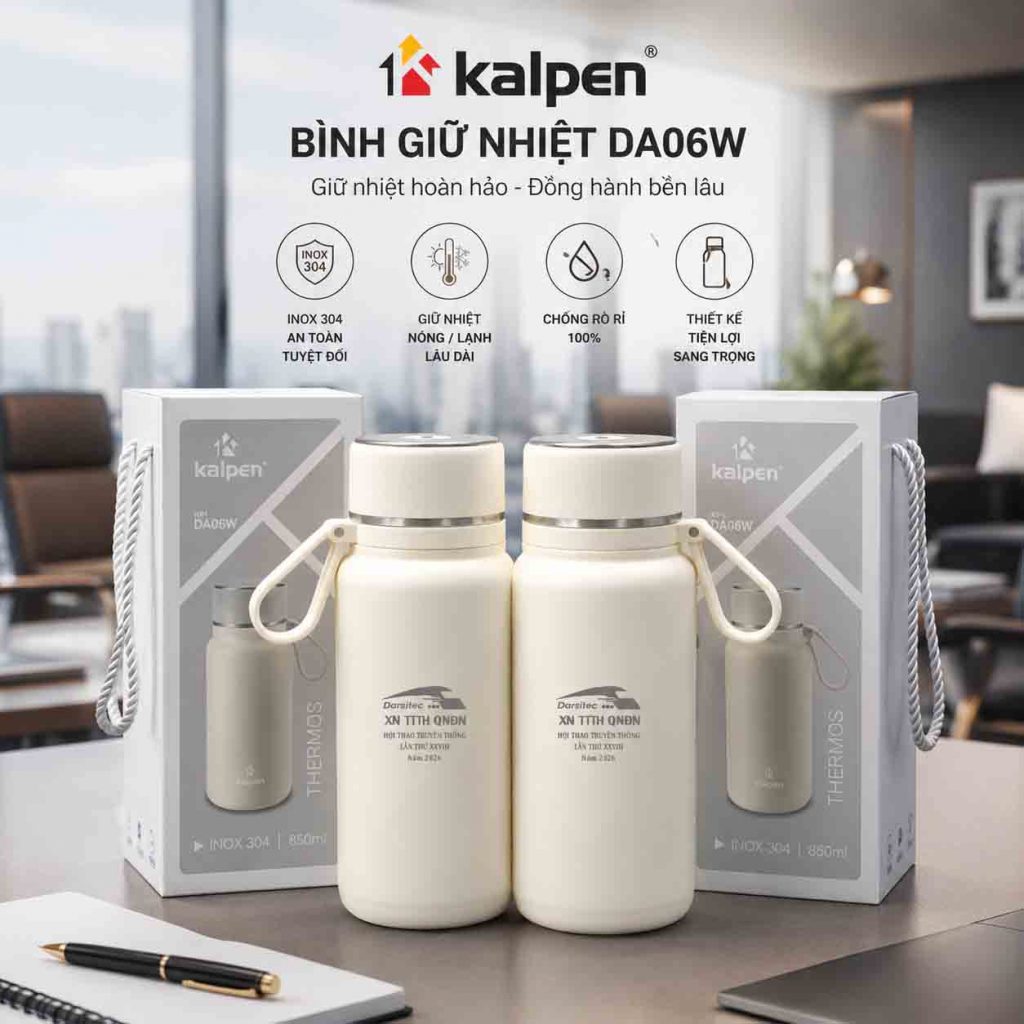 Bình giữ nhiệt Kalpen 850ml đóng hộp làm quà tặng đối tác tại Đà Nẵng