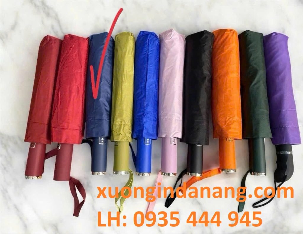 Ô dù in logo nhiều màu vải tại xưởng in dù Đà Nẵng