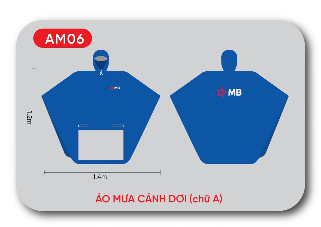 Mẫu áo mưa cánh dơi in logo trước và sau tại Xưởng In Đà Nẵng