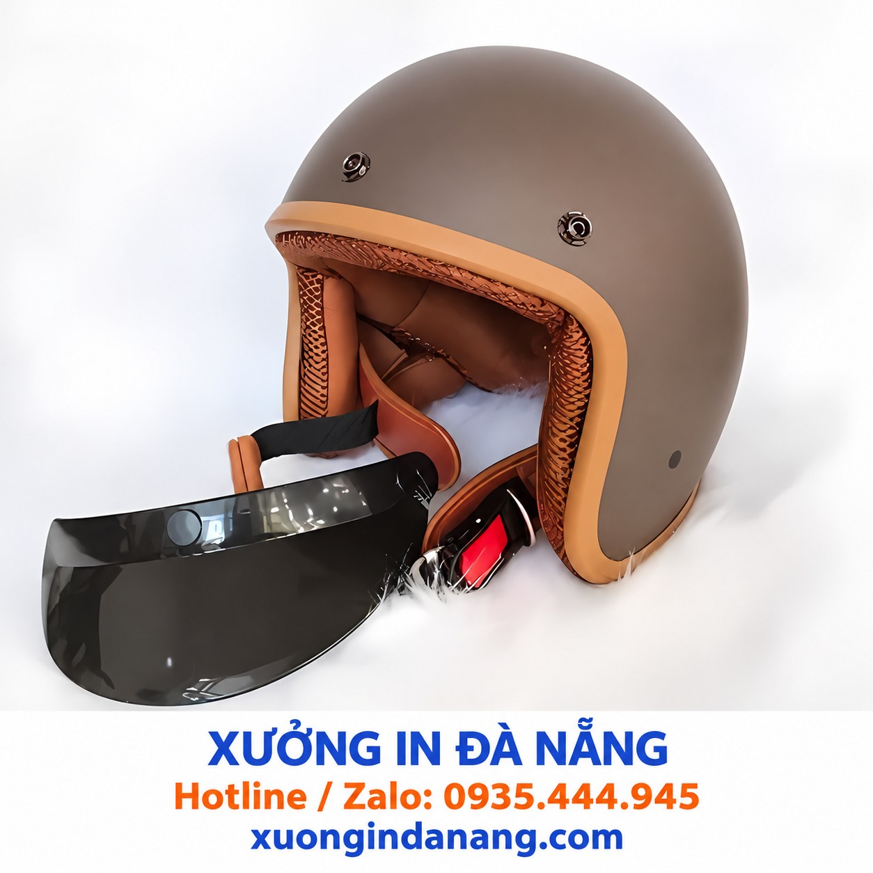 Mũ bảo hiểm 3/4 in logo – Mã 14